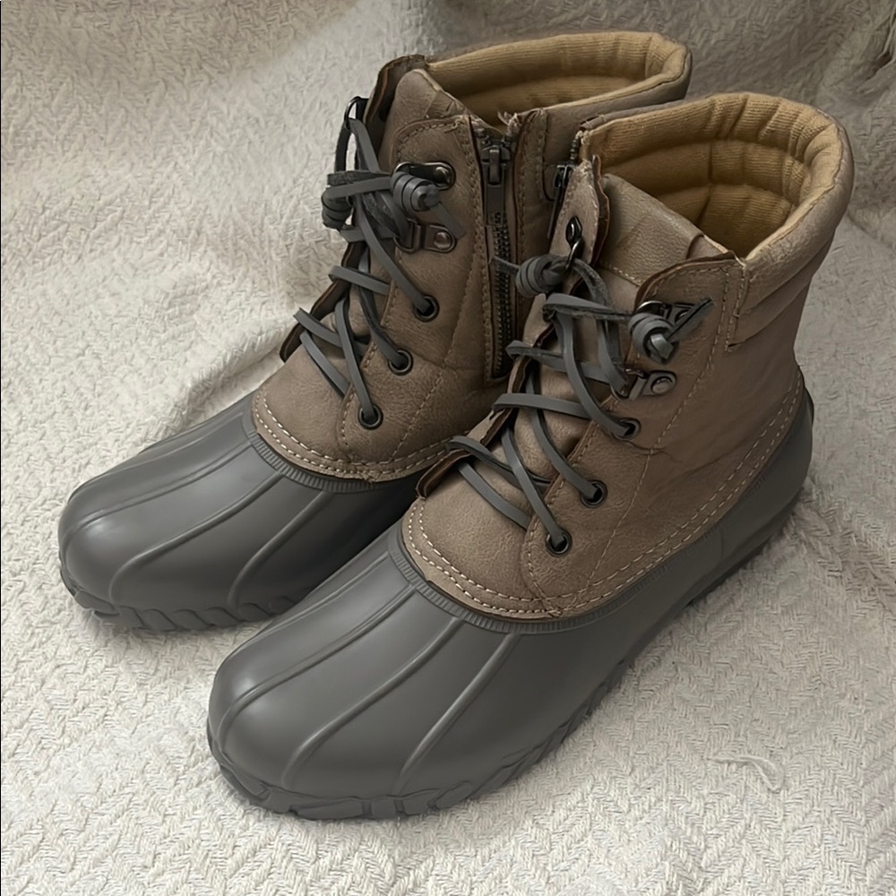 Nautica Gray and Tan weather Boots